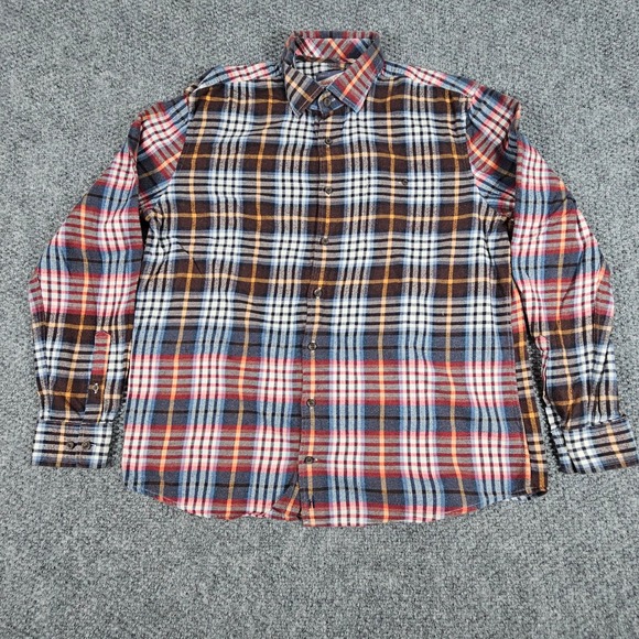 Johnnie-O Hangin' Out Flannel Shirt Men's Large‎ Plaid Button Down Long Sleeve - Picture 2 of 8